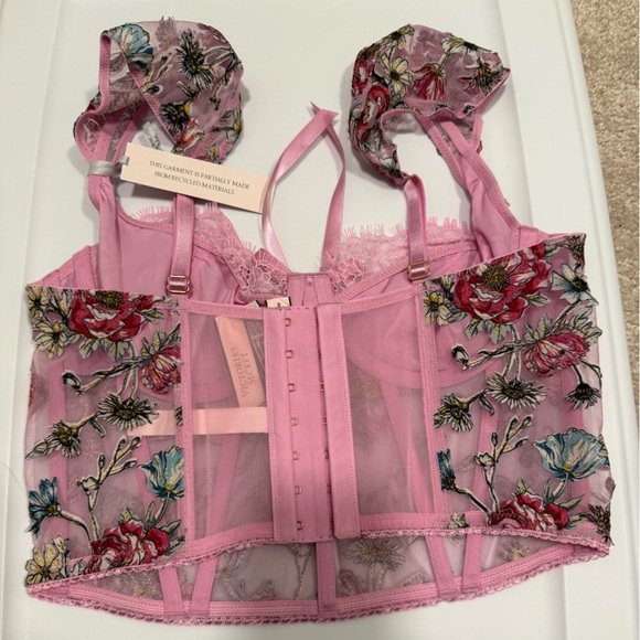 Victoria secret pink floral corset top New without - Picture 2 of 3